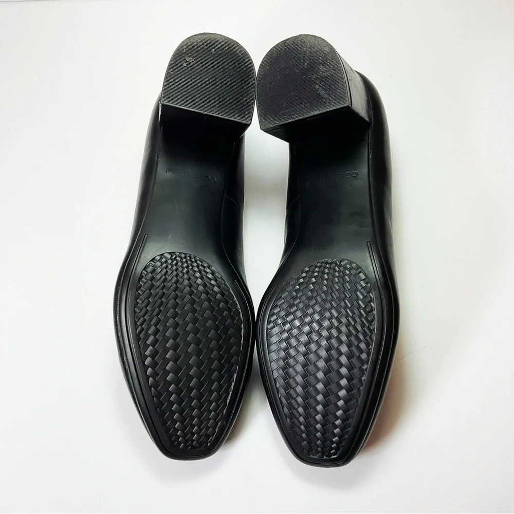 Cole Haan Tali Bow Leather Block-Heel Pumps - Picture 9 of 10